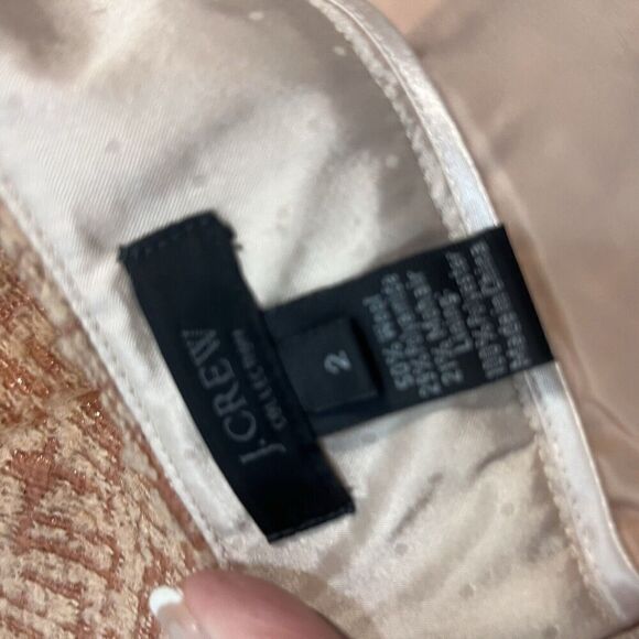 J Crew Collection Skirt size 2 Salmon Sparkle Straight Pencil Wool Mochair Knee - Picture 9 of 9